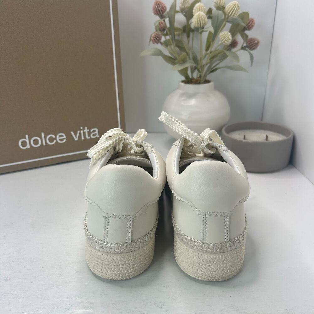 Dolce Vita Lennix Lace Up White Leather Sneakers Platform Hybrid Women's US 9 - Picture 4 of 11